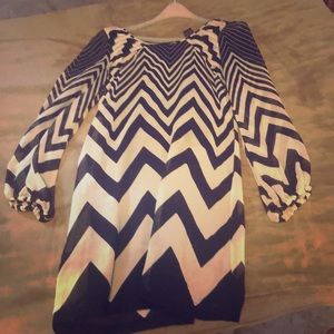 Long sleeve chevron dress